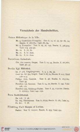 Verzeichnis der Handschriften