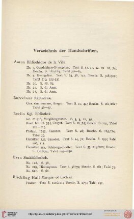 Verzeichnis der Handschriften