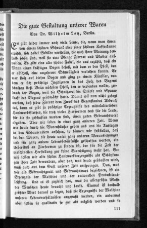 Die gute Gestaltung unserer Waren