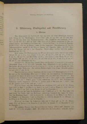 II. Witterung, Stadtgebiet und Bevölkerung.