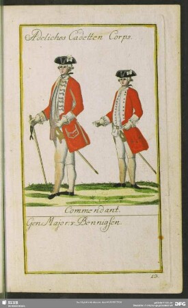 Adeliches Cadetten Corps. Commendant. Gen. Major. v. Bennigsen