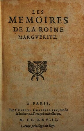 Mémoires de la roine Marguerite