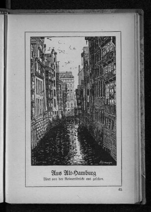 Aus Alt-Hamburg Fleet von der Reimersbrücke aus gesehen.