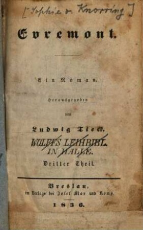 Evremont : Ein Roman. 3 (1836)
