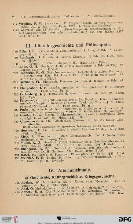 III. Literaturgeschichte und Philosophie (Nr. 718 - 735)