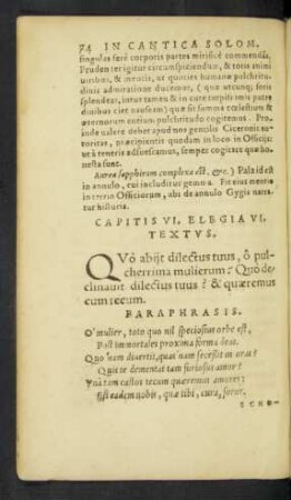 Capitis VI. Elegia VI. Textus.
