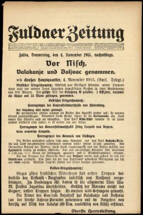 Ausgabe vom Donnerstag, den 04. November 1915.