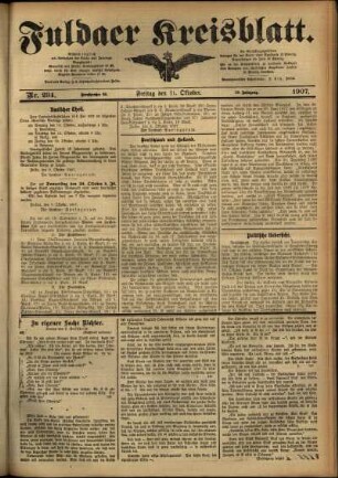 Ausgabe vom Freitag, den 11. Oktober 1907.