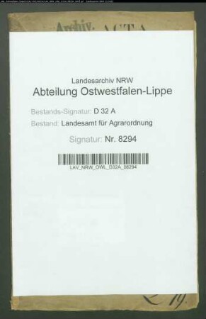 Lichtebusch, Krs. Büren. Teilung