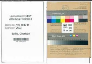 Entnazifizierung Charlotte Bathe , geb. 01.06.1911 (Hebamme)