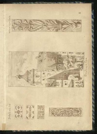 Würzburger-Thor und Details aus dem Haffner'schen Saale zu Rothenburg o. T.