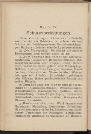 Kapitel IV. Schutzvorrichtungen.