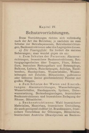 Kapitel IV. Schutzvorrichtungen.