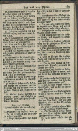 Der 107. Psalm. Danck-Gebet für mancherley Errettung