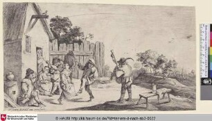 [Ein Paar tanzt vor einem Bauernhaus; Couple Dancing Before a Farmhouse]