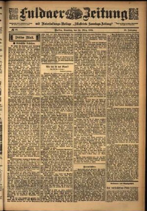 Dritte Ausgabe vom Samstag, den 22. März 1902.