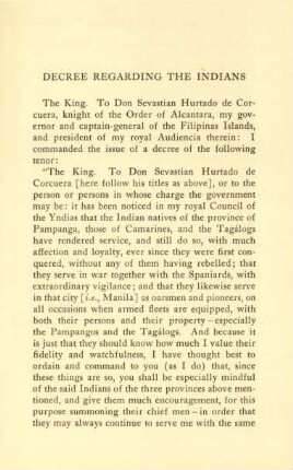 Decree regarding the Indians