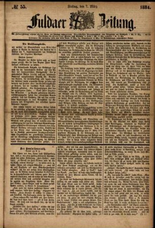 Ausgabe vom Freitag, den 07. März 1884.