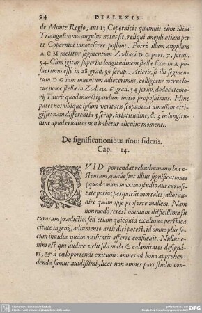 Cap. 14. De significationibus noui sideris.
