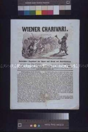 Zeitung: Wiener Katzenmusik (Charivari). Politisches Tagsblatt für Spott und Ernst mit Karrikaturen. Nr. 87; Wien, 29. September 1848