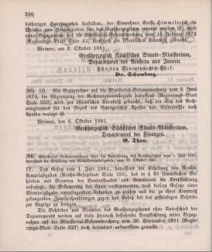 93. Ministerial-Bekanntmachung, die Verlegung des Sitzes des Rechnungsamts für den Bezirk des Amtsgerichts Apolda von Niederroßla nach Apolda betreffend