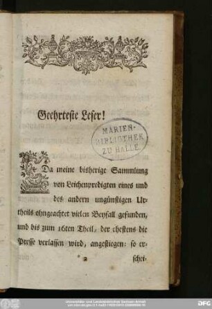 Geehrtester Leser!