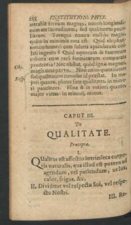 Caput III. De Qualitate.