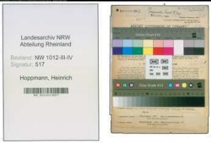 Entnazifizierung Heinrich Hoppmann , geb. 30.03.1901 (Lehrer)