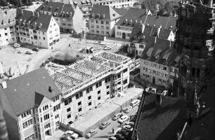 Freiburg: Stadtbibliothek im Bau, von Turmspitze