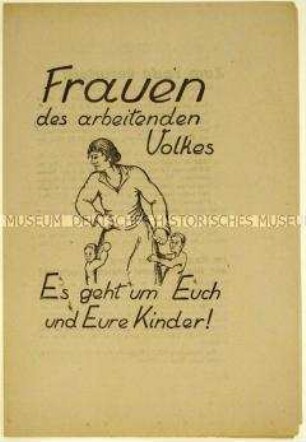 Aufruf der KPD an Frauen zur preußischen Landtagswahl 1932