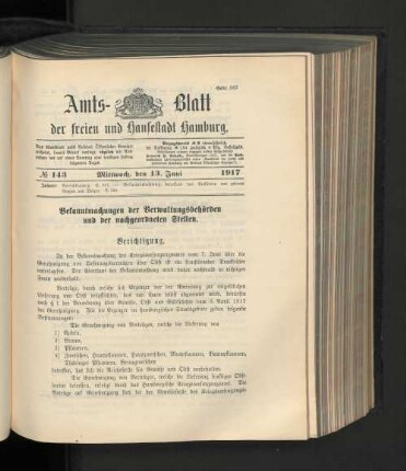 No. 143, 13. Juni 1917