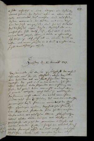Freytag d 12 decemb 1727.