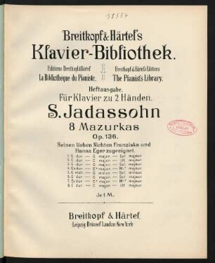 4: Mazurka Es-Dur : Op. 136 No. 4