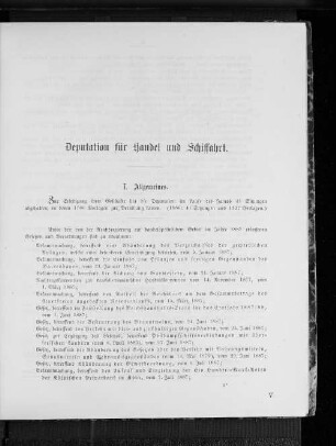 Deputation für Handel und Schiffahrt.