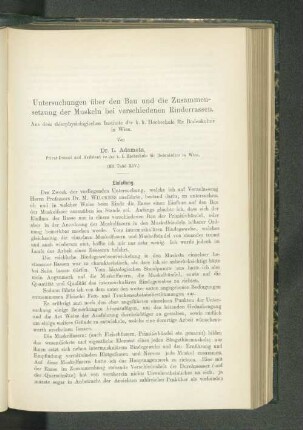 Untersuchungen über den Bau und die Zusammensetzung der Muskeln bei verschiedenen Rinderrassen