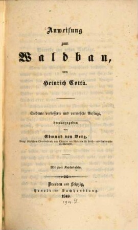 Anweisung zum Waldbau