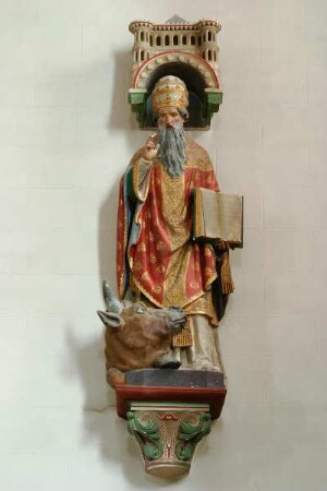 Frankreich. Pays de la Loire. Loire Atlantique. La Chapelle des Marais. Parc Naturel Regional de Briere. Kirche. Heiliger Kornelius. Schutzpatron aller gehörnten Tiere