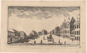 Das Naumannische Palais am Seetor in Dresden, das Seetor und angrenzende Häuser, Blatt Teil einer Reihe Dresdner Stadtansichten von Schlitterlau um 1770