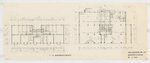 Wohnhäuser Uhlandstraße 40/41, Berlin-Wilmersdorf: Grundrisse Erdgeschoss und 1.-5. Obergeschoss 1:100