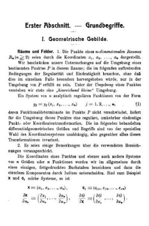 I. Geometrische Gebilde.