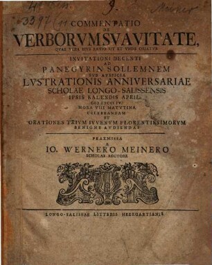 Commentatio de verborum suavitate, quae vera eius ratio sit, et unde oriatur