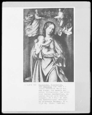 Stehende Maria mit dem Kinde, von Engeln gekrönt
