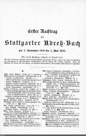 Nachtrag zum Stuttgarter Adreßbuch, 01.11.1912-01.05.1913