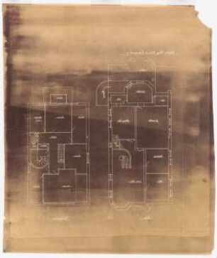 Wohnhaus Klomp, Dortmund: Grundriss Keller und Dachgeschoss 1:50 (4. Entwurf)