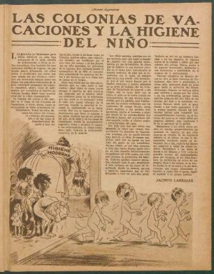 Las colonias de vacaciones y la higiene del niño