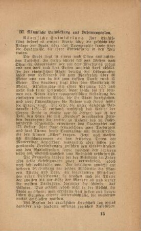 III. Räumliche Entwicklung und Bebauungsplan
