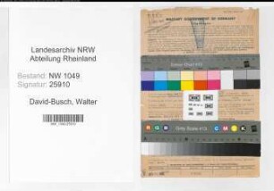 Entnazifizierung Walter David-Busch , geb. 18.04.1913 (Bahnbeamter)