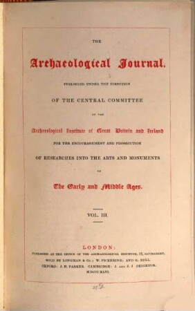 The archaeological journal. 3. 1846