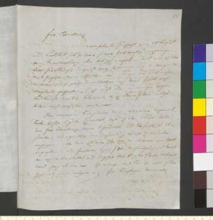 Brief von Mylius, Johann Jakob an Goethe, Johann Wolfgang von