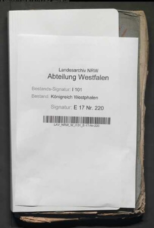 Verkauf des Zubehörs des aufgehobenen Kollegiatstifts Wiedenbrück